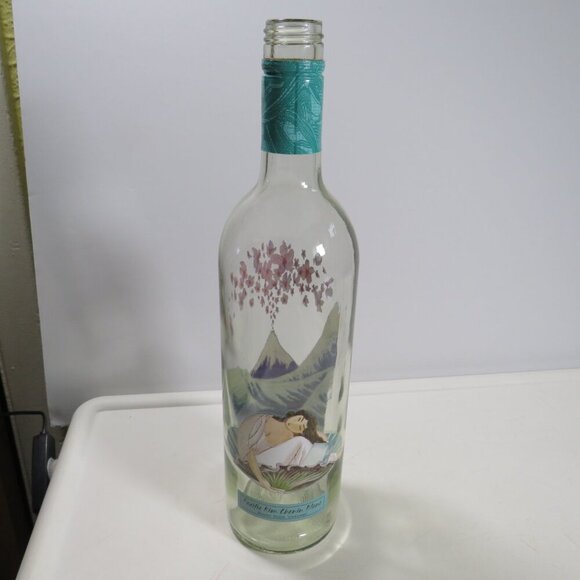 Glass Bottle Pacific Rim Volcano & Lady on Seashell with pink flowers - Picture 1 of 16